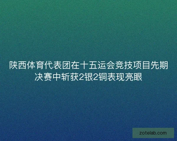 陕西体育代表团在十五运会竞技项目先期决赛中斩获2银2铜表现亮眼